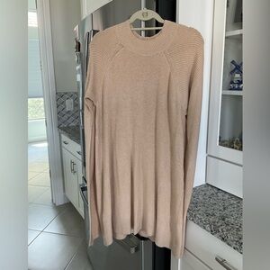 Lane Bryant Beige Ribbed Knit Sweater dress with a cape attached